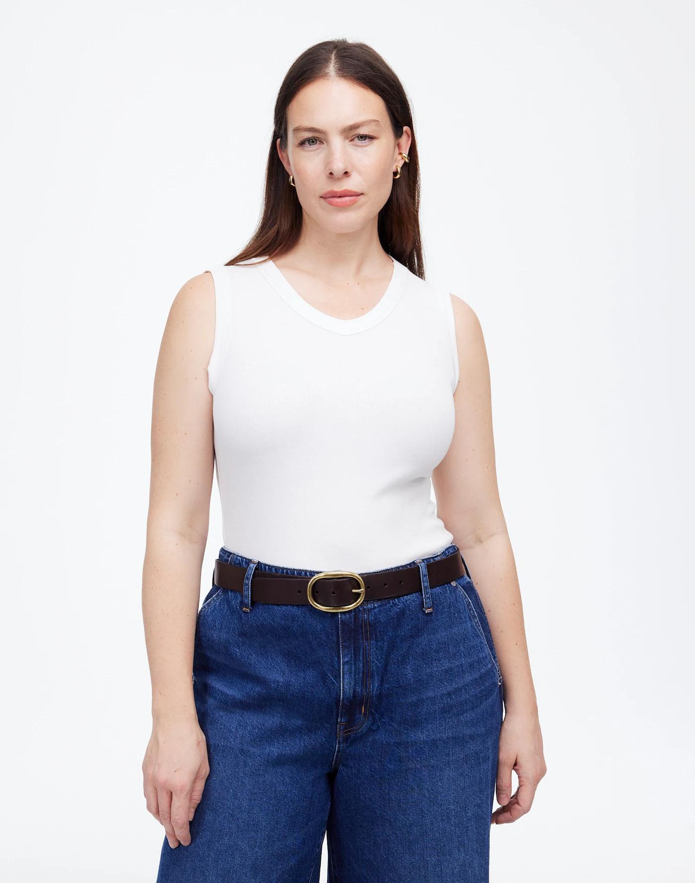 (Re)generative Cotton Ribbed High V-Neck Tank Product Image