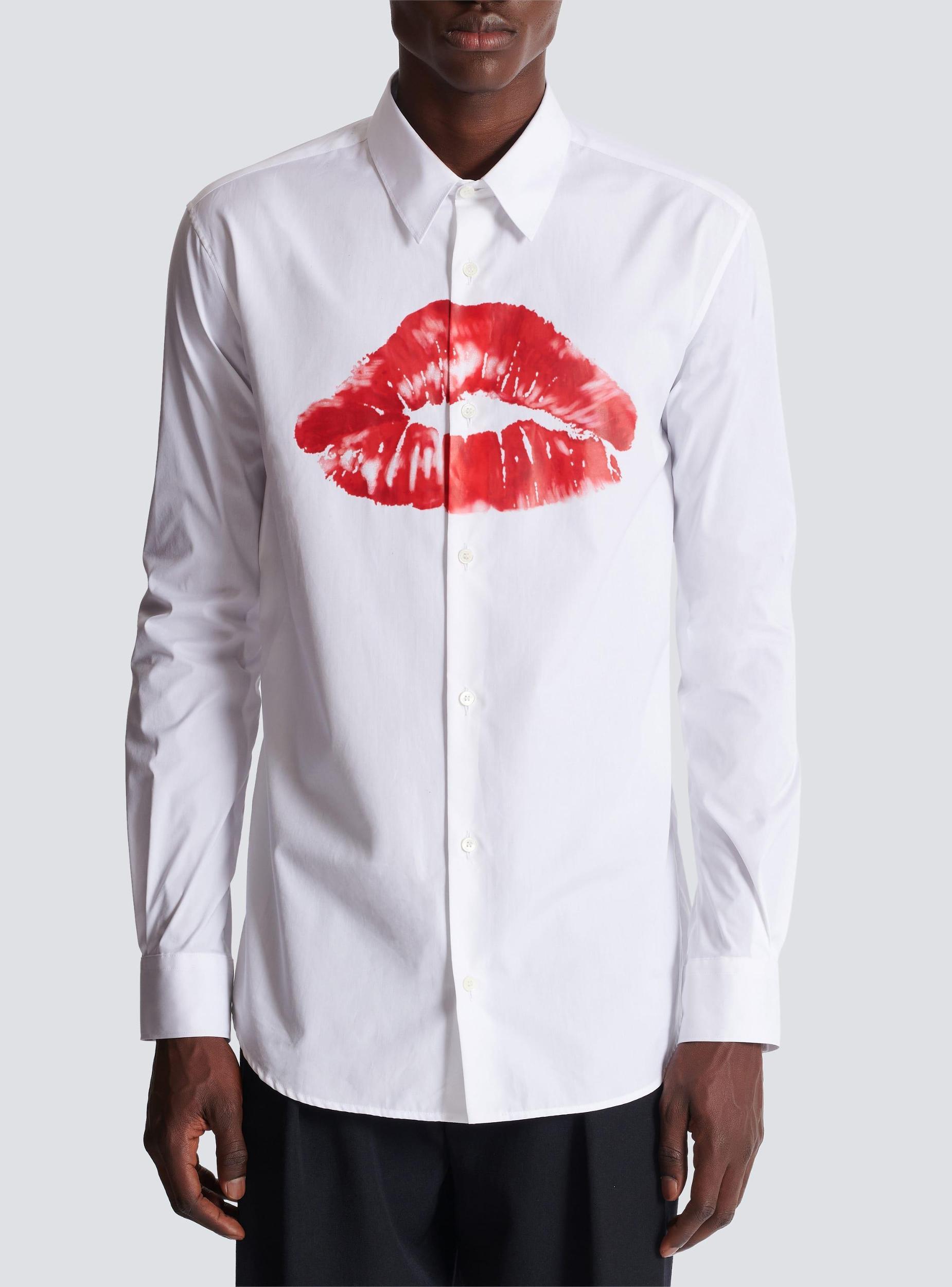 Poplin shirt with Kiss print Product Image