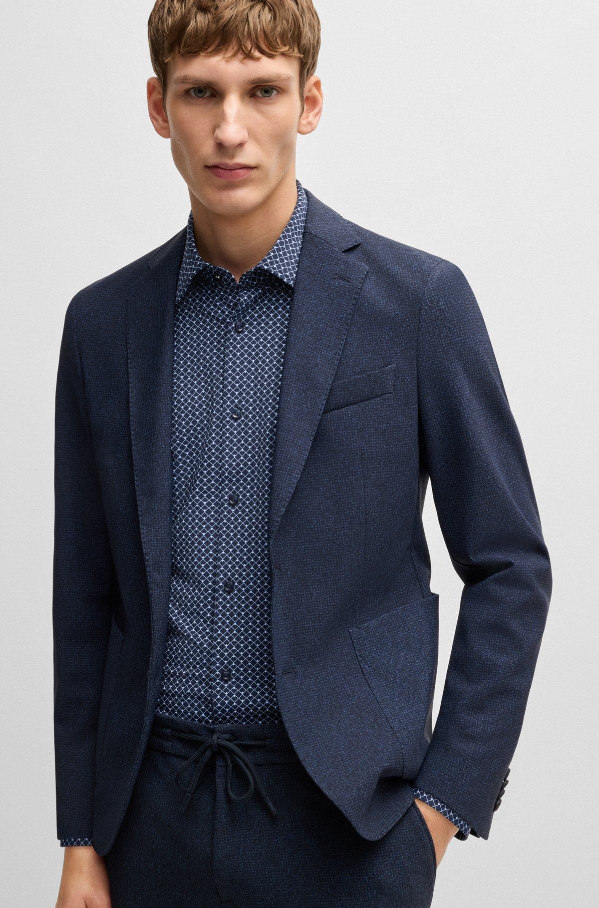 Slim-fit shirt in printed performance-stretch material Product Image