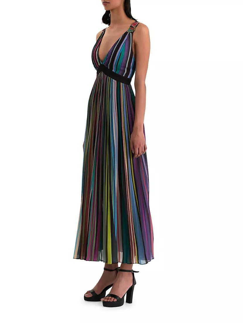 Rainbow Pleated Maxi Dress Product Image