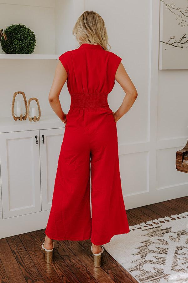 Vip Party Wide Leg Jumpsuit in Red Product Image