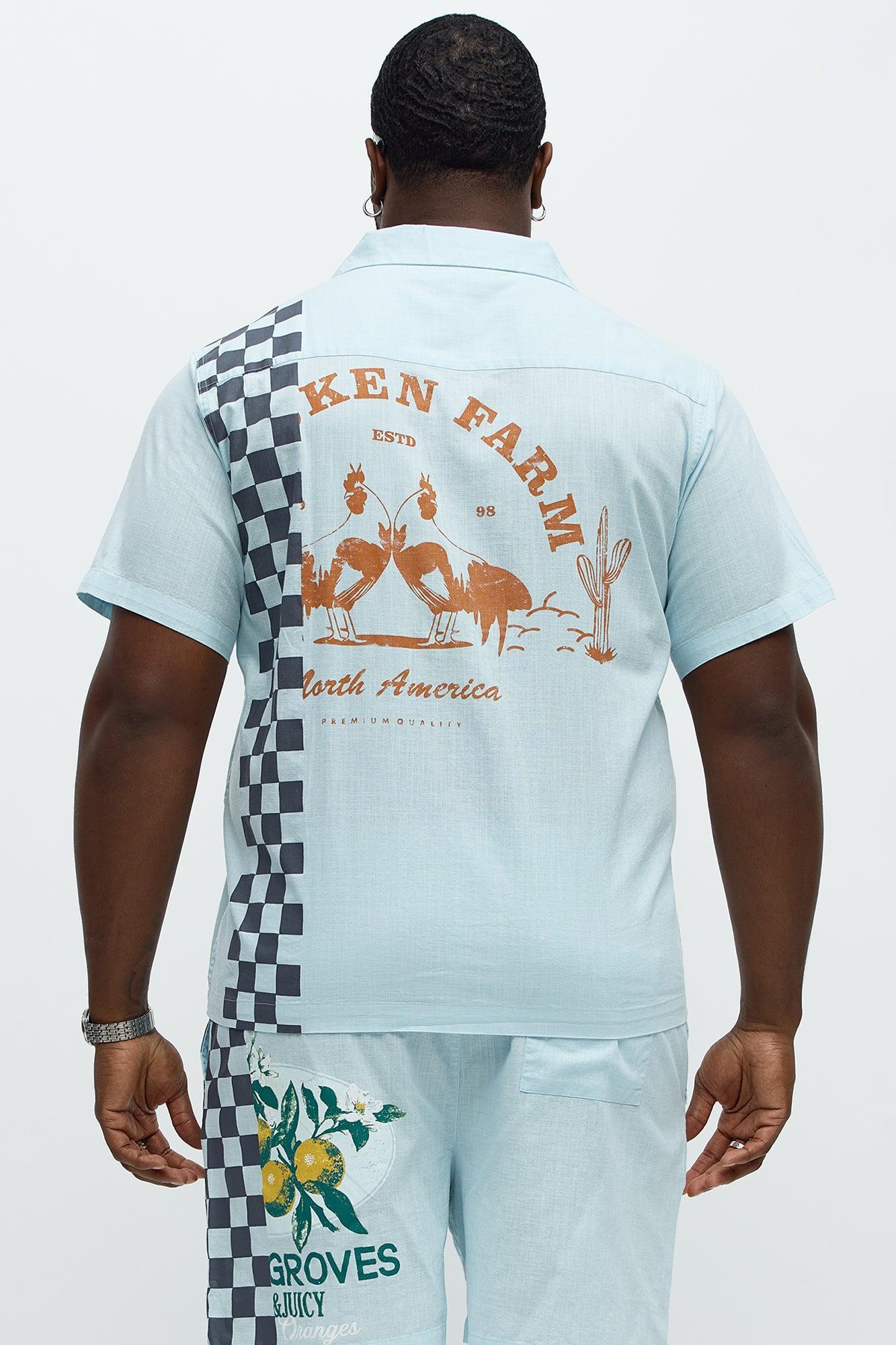 Groves Short Sleeve Button Up Shirt - Light Blue Product Image