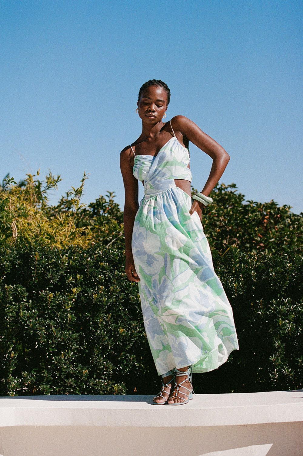 SAMPLE-Iris Midi Dress - Spring Petals Product Image