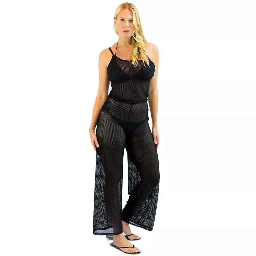 Women's Jordan Taylor Sheer Cover-Up Jumpsuit, Size: Small, Black Product Image