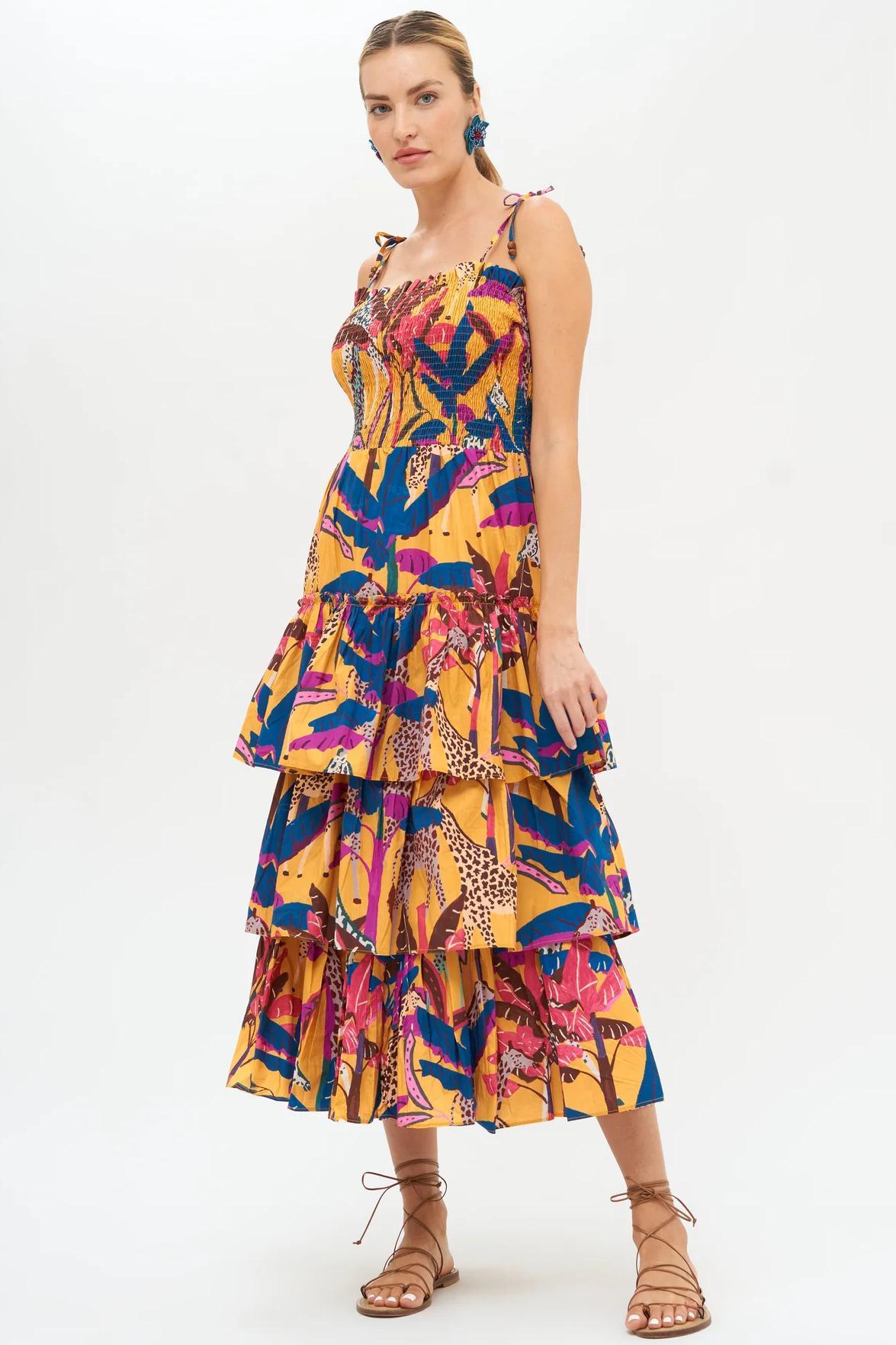 Tie Strap Smocked Midi Product Image