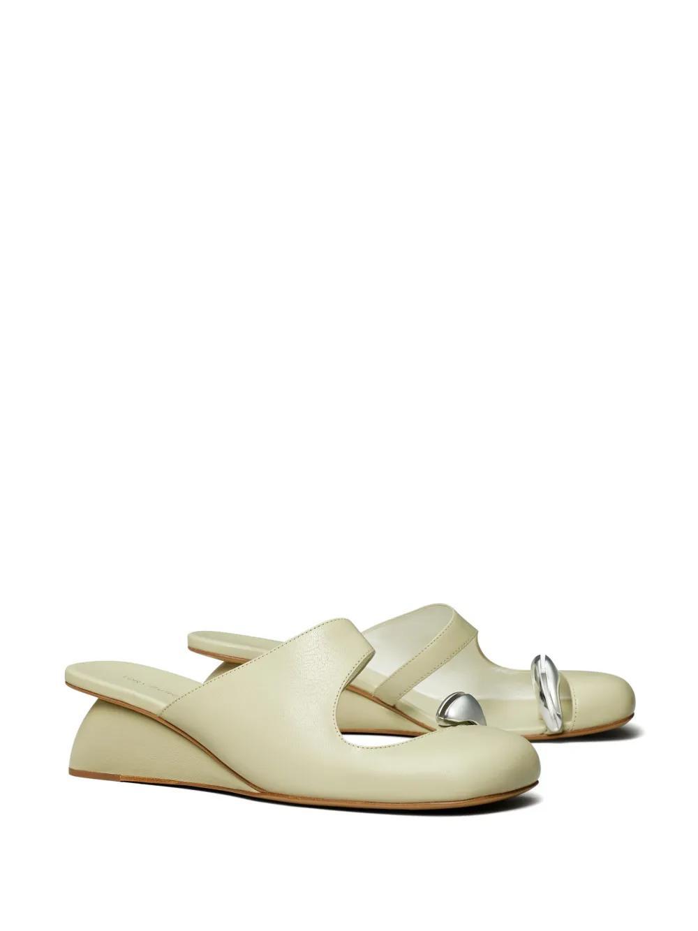 pierced 45mm wedge mules Product Image