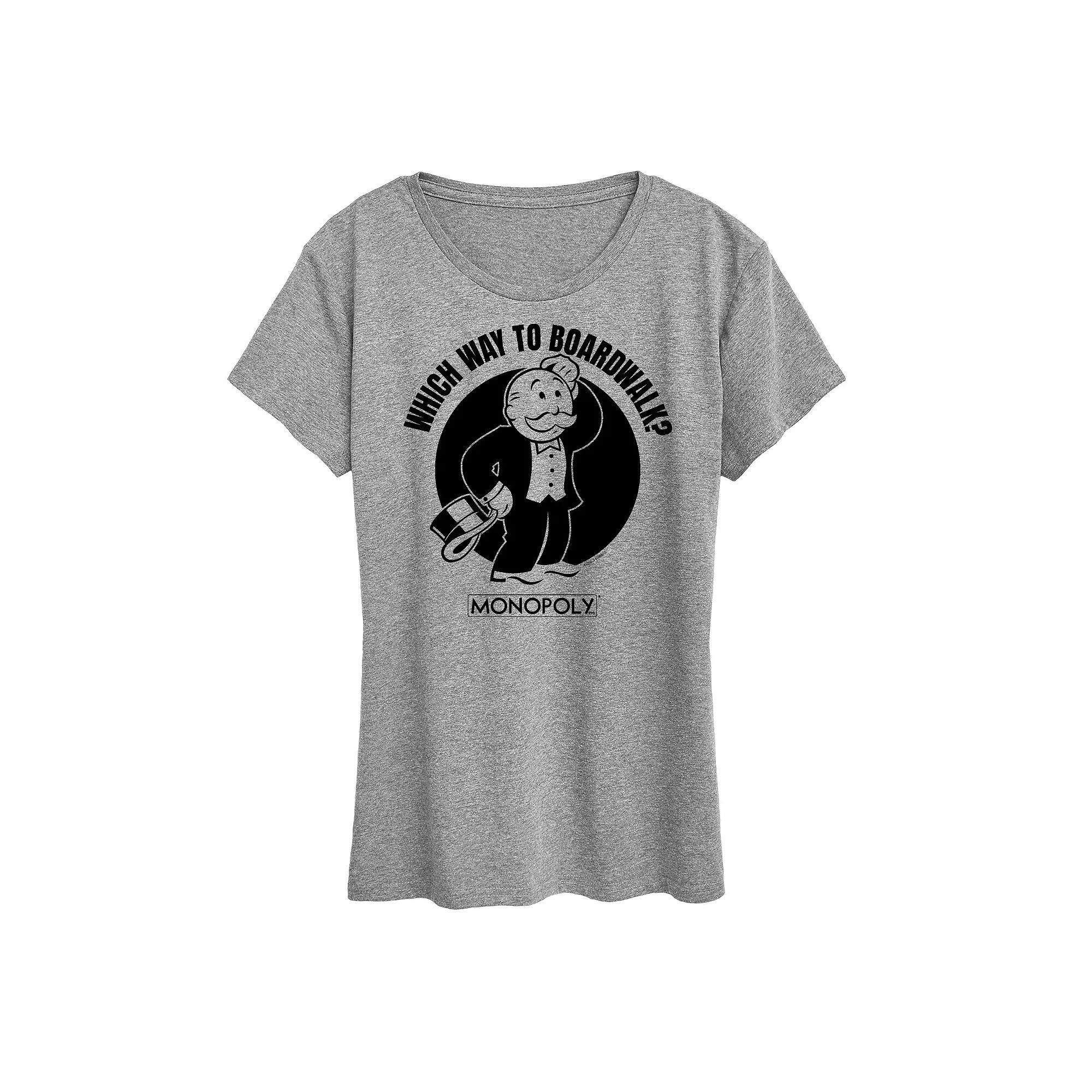 Womens Monopoly In This Economy Graphic Tee Grey Red Product Image