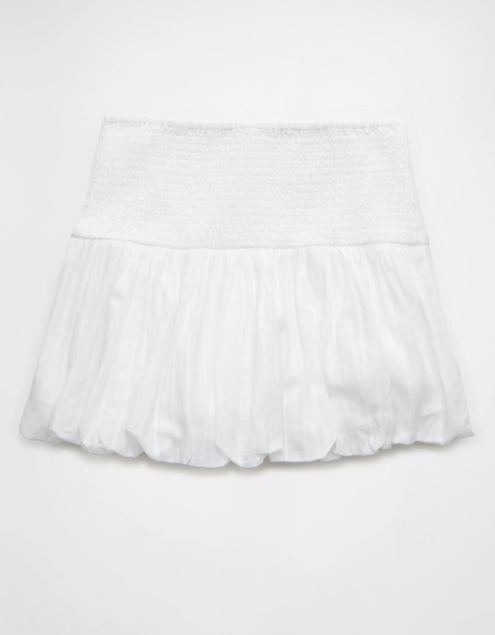 AE High-Waisted Smocked Bubble Skirt Product Image