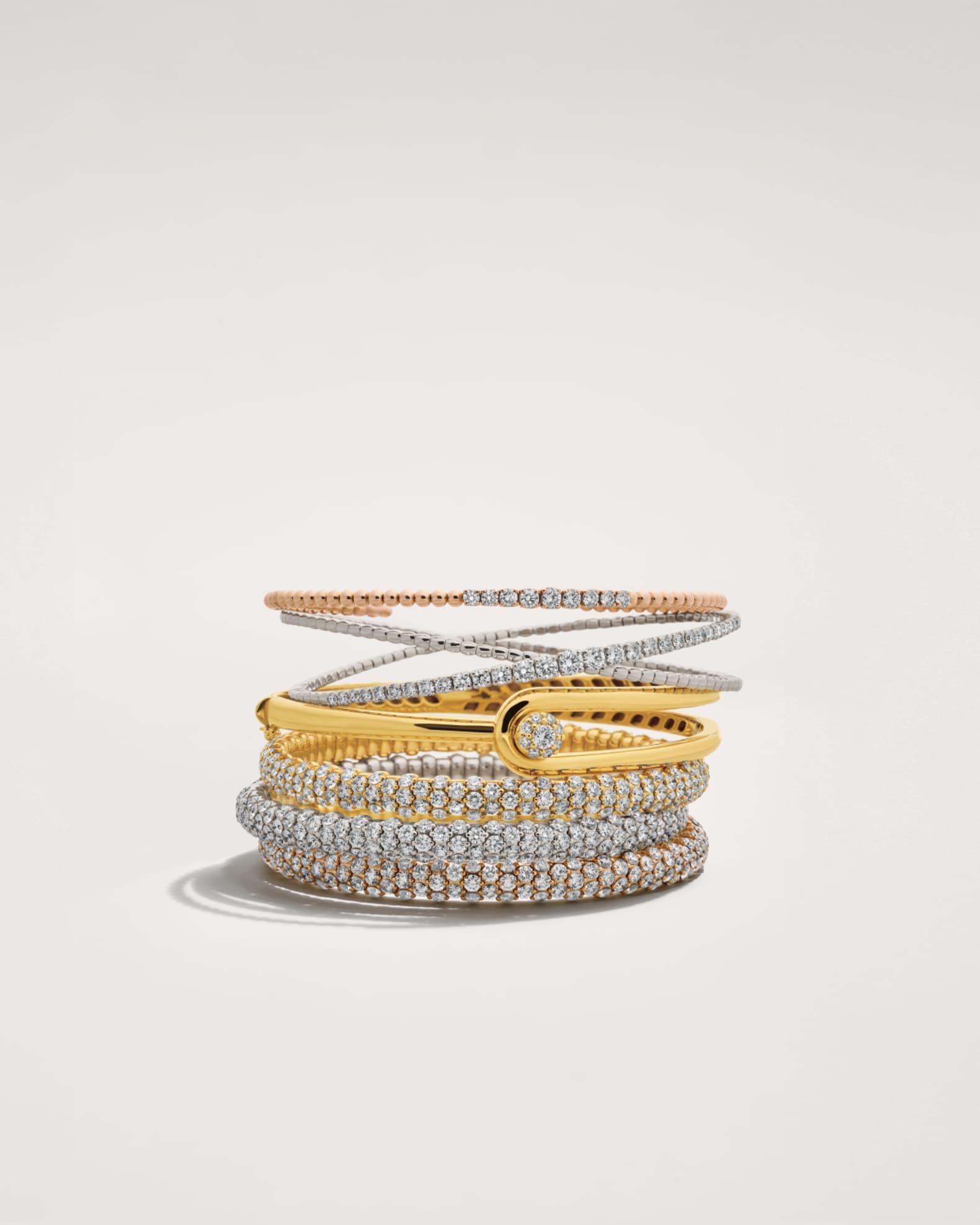 18K White Gold Diamond Bangle Bracelet  Product Image