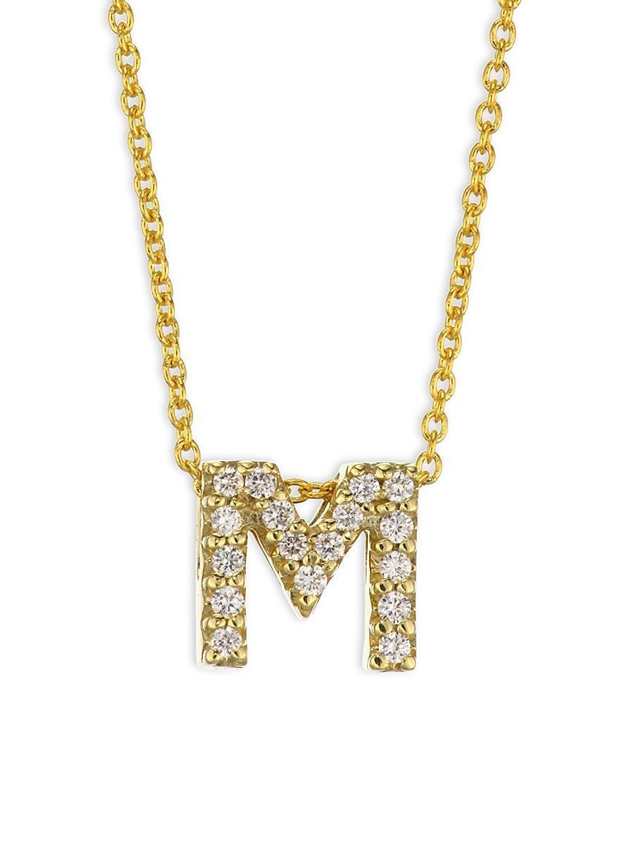 Womens Tiny Treasures Diamond & 18K Yellow Gold Initial Necklace Product Image