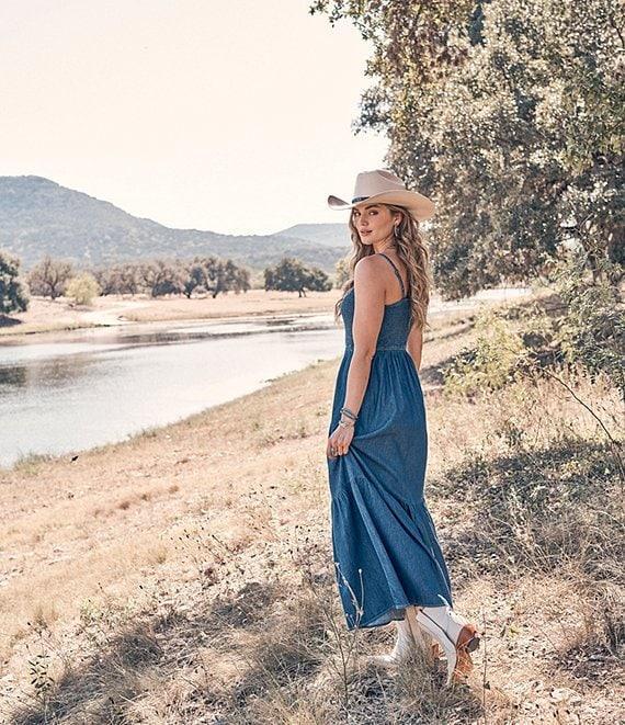 Wrangler® Smocked Sleeveless Maxi Dress Product Image