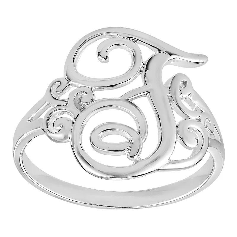 PRIMROSE Sterling Silver Monogram Initial Ring, Women's, Size: 7 Product Image