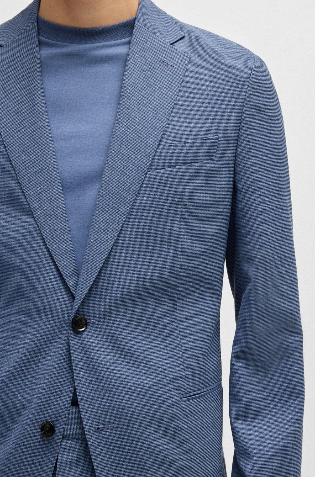Slim-fit suit in patterned stretch cloth Product Image