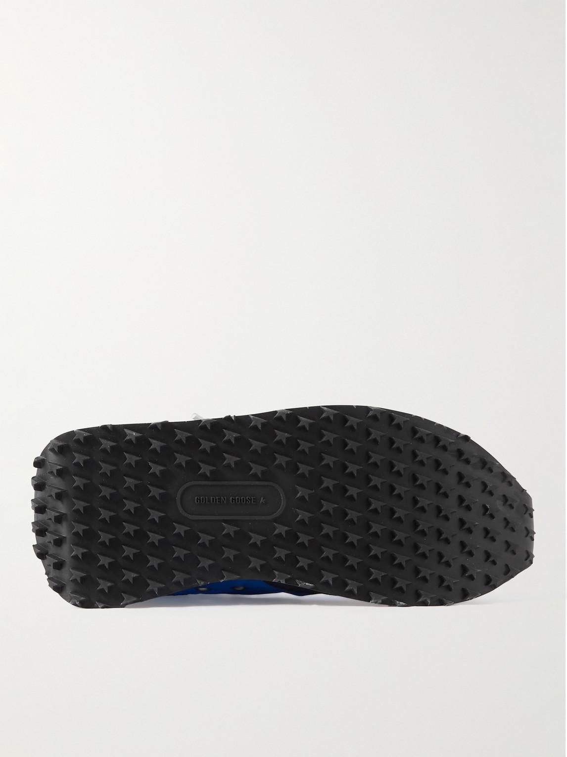 GOLDEN GOOSE Deluxe Brand Running Marathon Nylon Upper Suede Sneakers In Blue Product Image