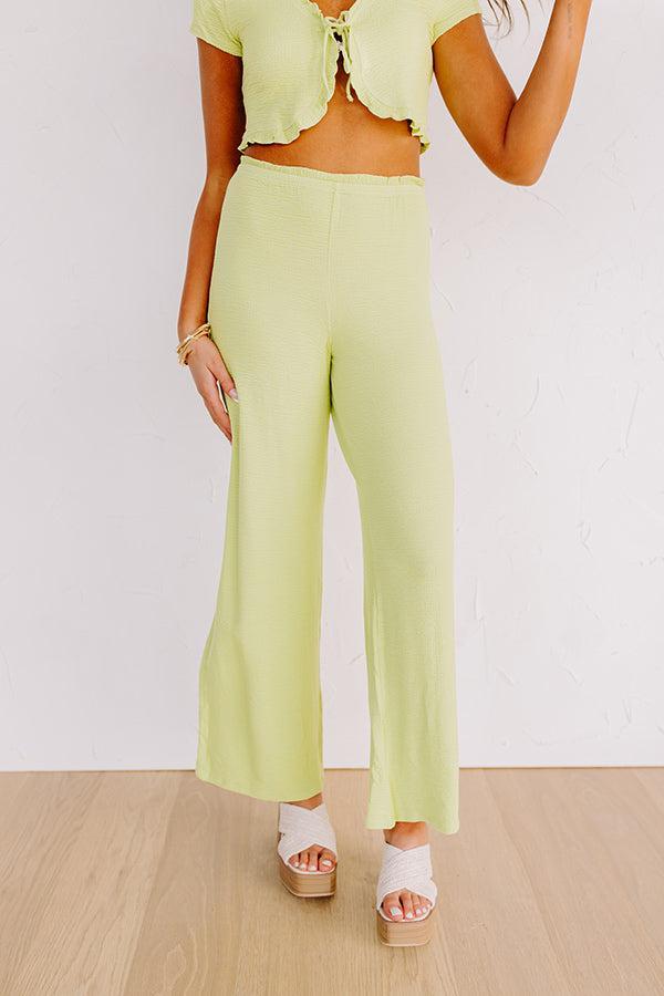 Isla High Waist Pants in Lime Product Image