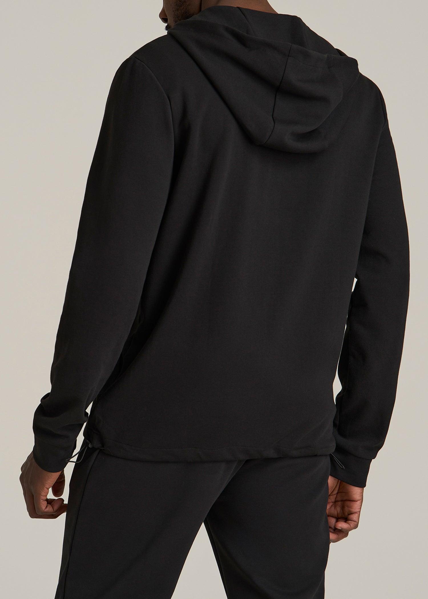 Tall Men's Tech-Knit Long Track Jacket in Black Product Image
