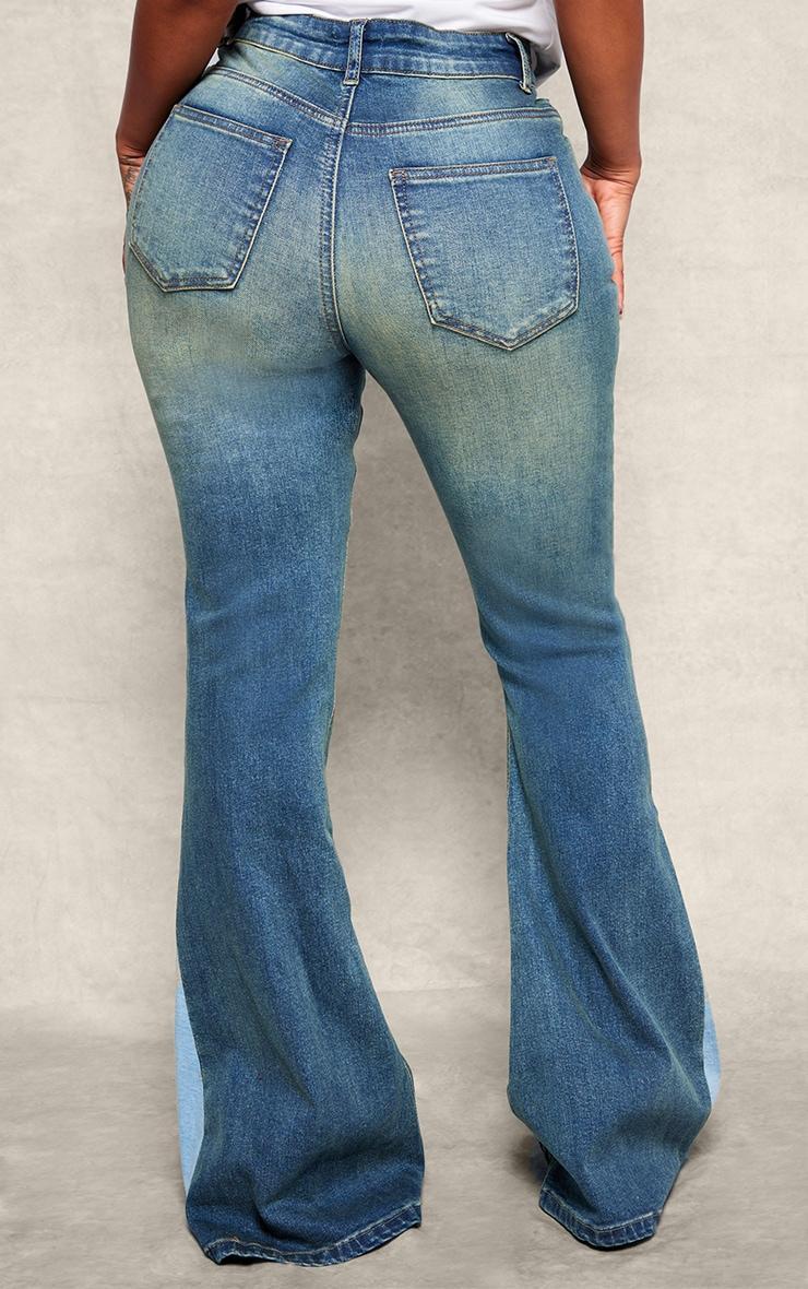 Shape Light Blue Stretch Denim High Waist Extreme Flare Jeans Product Image