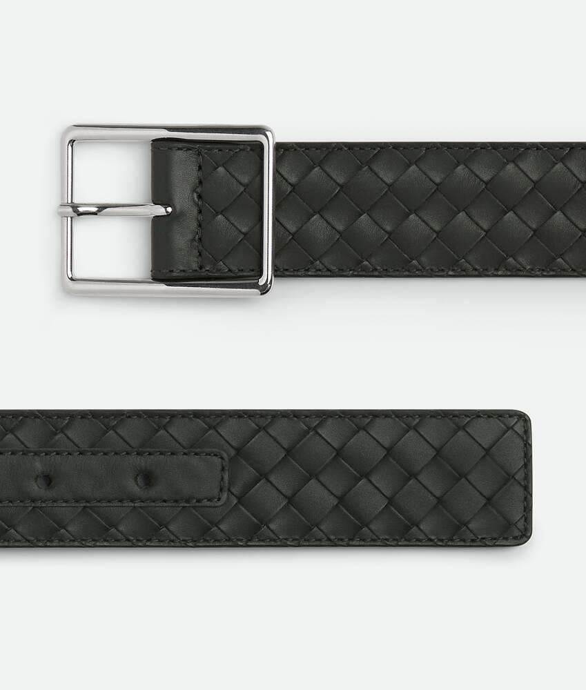 Men's Intrecciato Piccolo Belt in Dark green Product Image