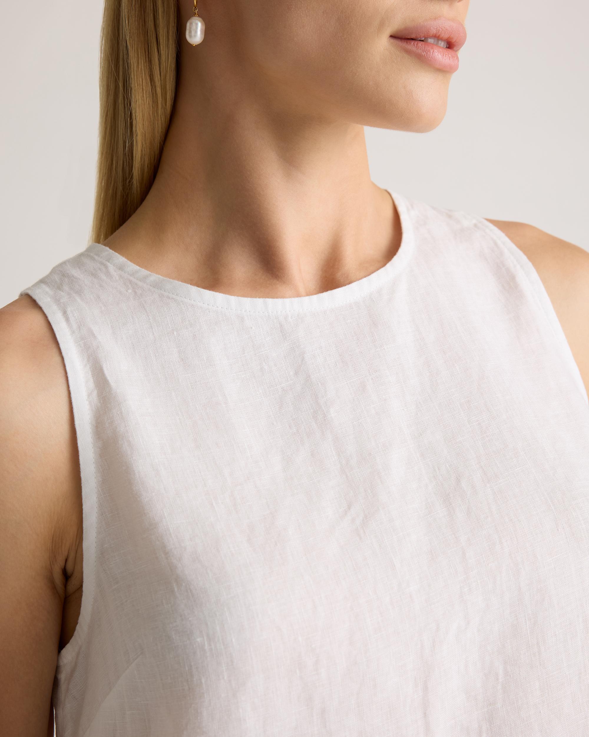 100% European Linen Cropped Tank Product Image