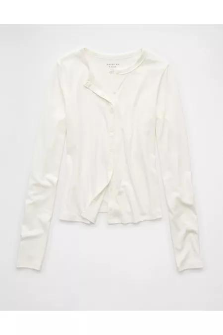 AE Long-Sleeve Button-Up T-Shirt Women's Product Image