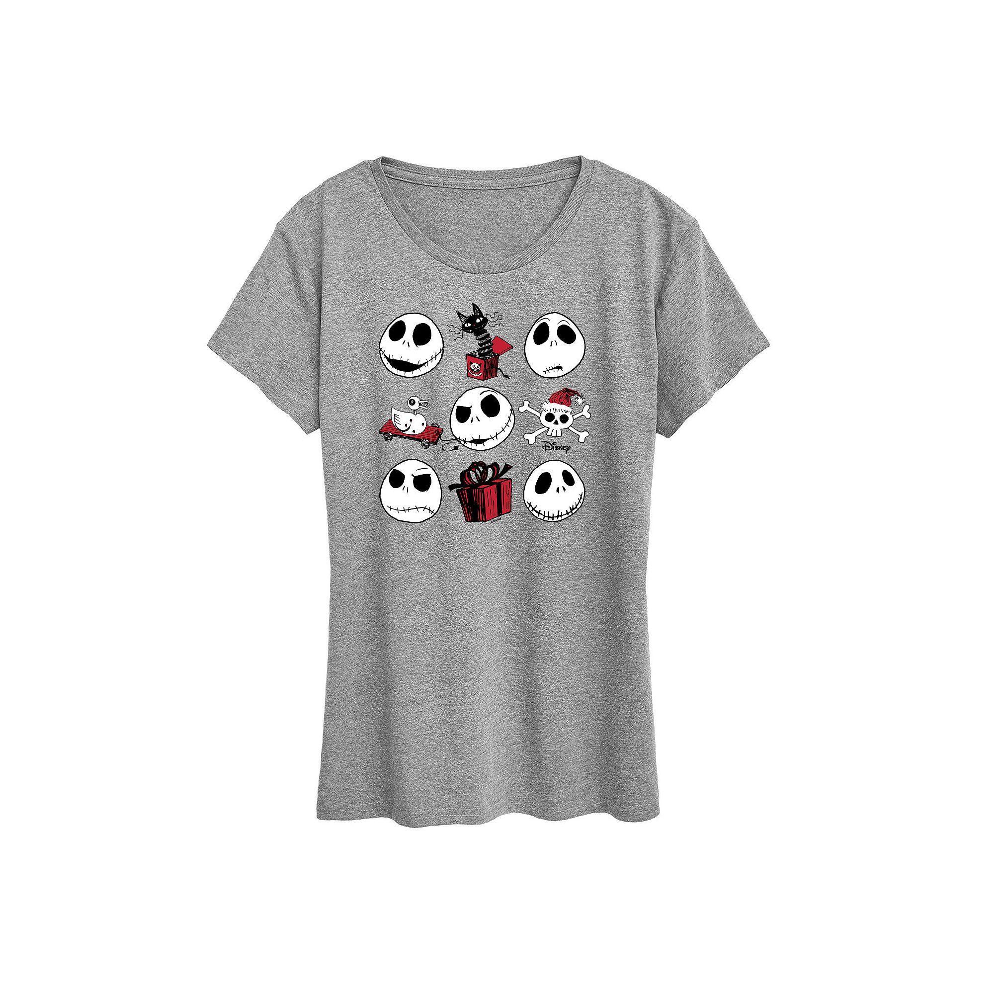 Disney's Nightmare Before Christmas Women's Jack Grid Graphic Tee, Girl's, Size: XXL, Grey Green Product Image