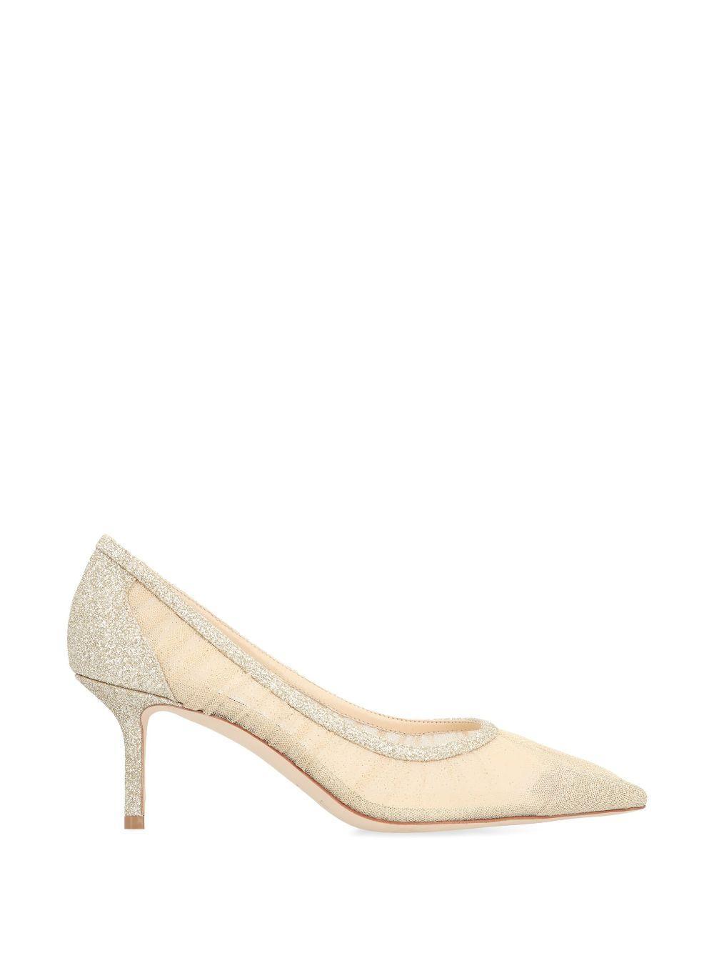 65mm Love glitter-mesh pumps Product Image