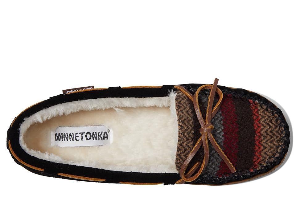 Minnetonka Womens Tilia Chevron Suede Bow Detail Moccasins Product Image