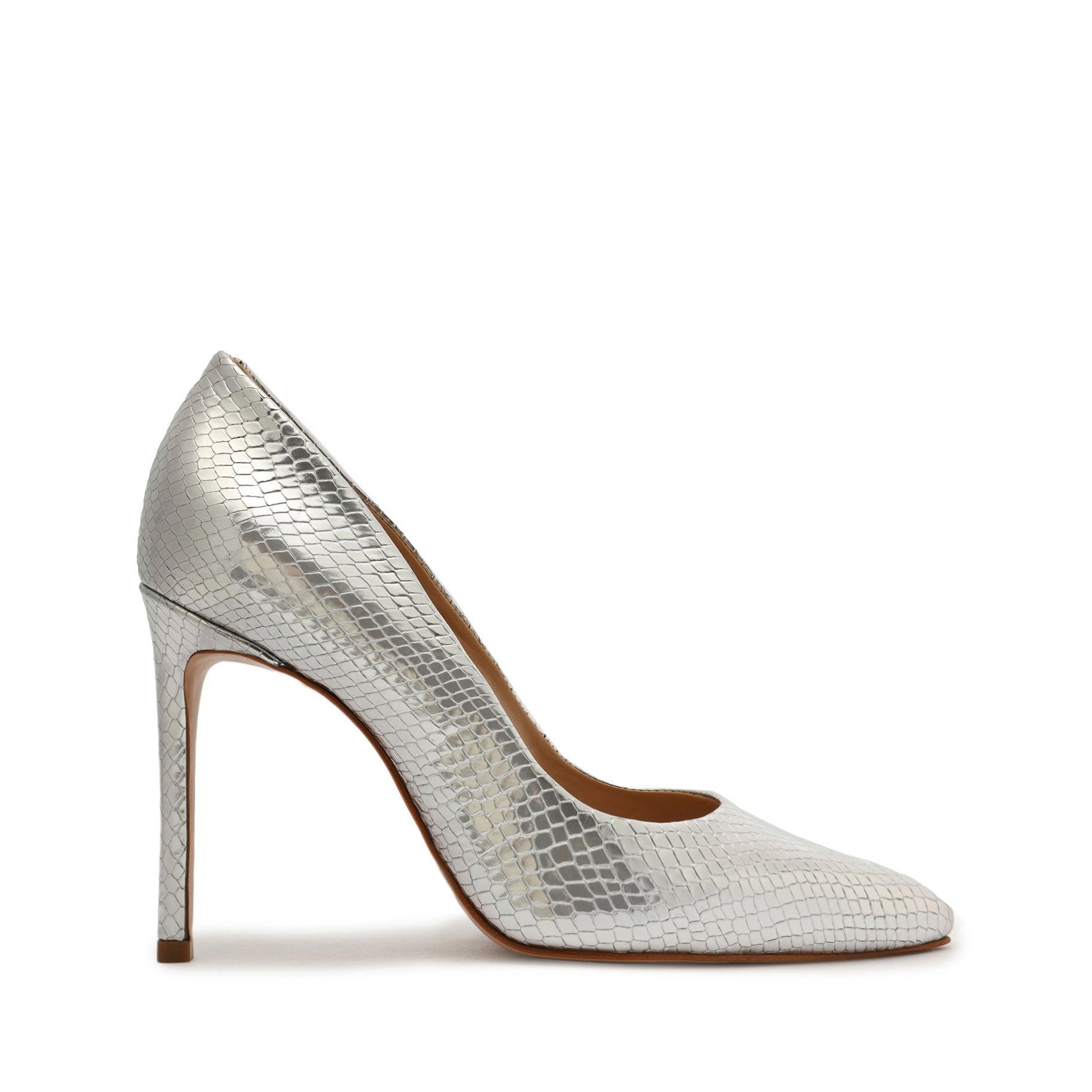 Lou Metallic Snake-Embossed Leather Pump Female Product Image