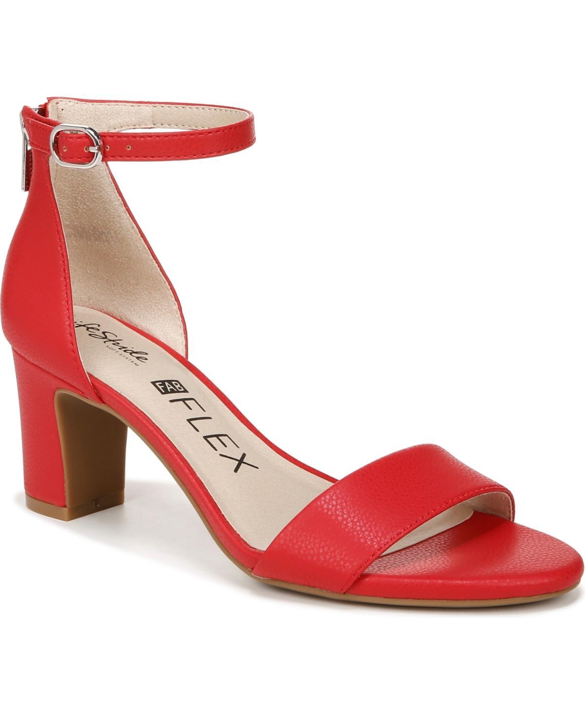 LifeStride Florence Women's Ankle Strap Pumps, Size: 8 Wide, Red Red Product Image