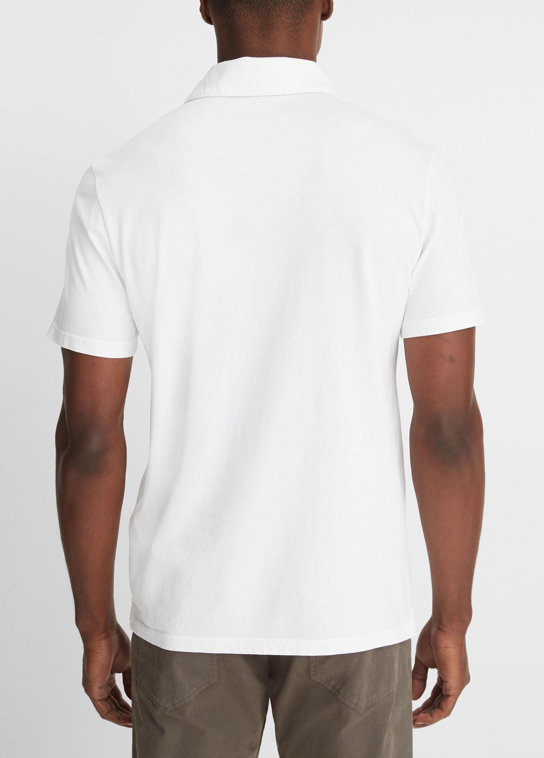 Mens Garment Dye Cotton Polo Shirt, Optic White, Size S Vince Product Image