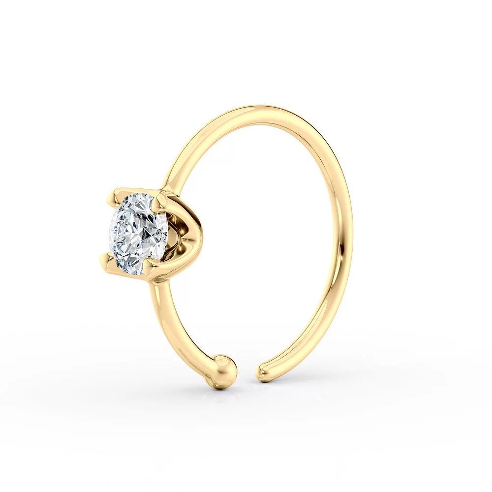 Lila Moon 14k Gold Lab-Created Diamond Hoop Nose Ring, Women's, Size: 0.05 CARAT Product Image