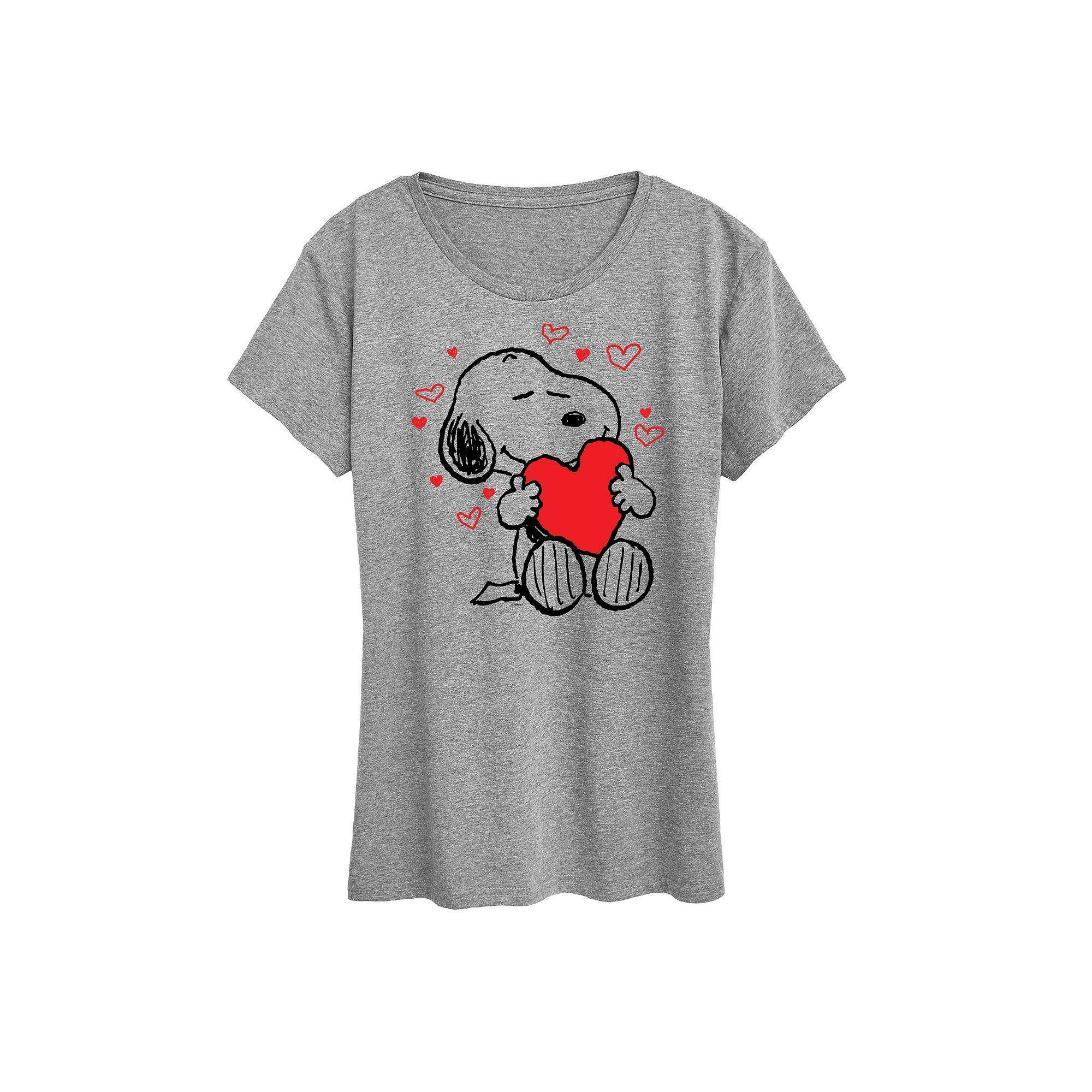 Womens Peanuts Snoopy Hearts Graphic Tee Product Image