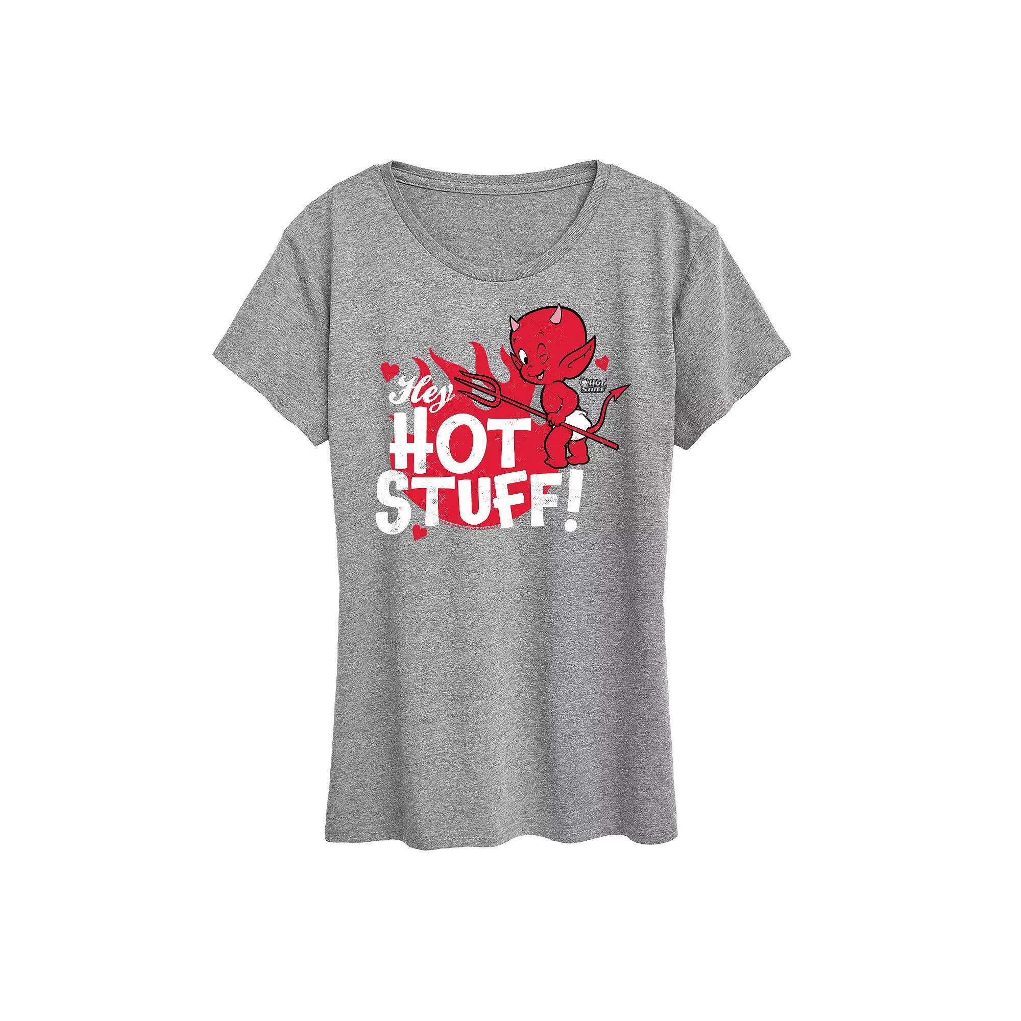 Womens Hot Stuff Graphic Tee, Girls Grey Gray Product Image