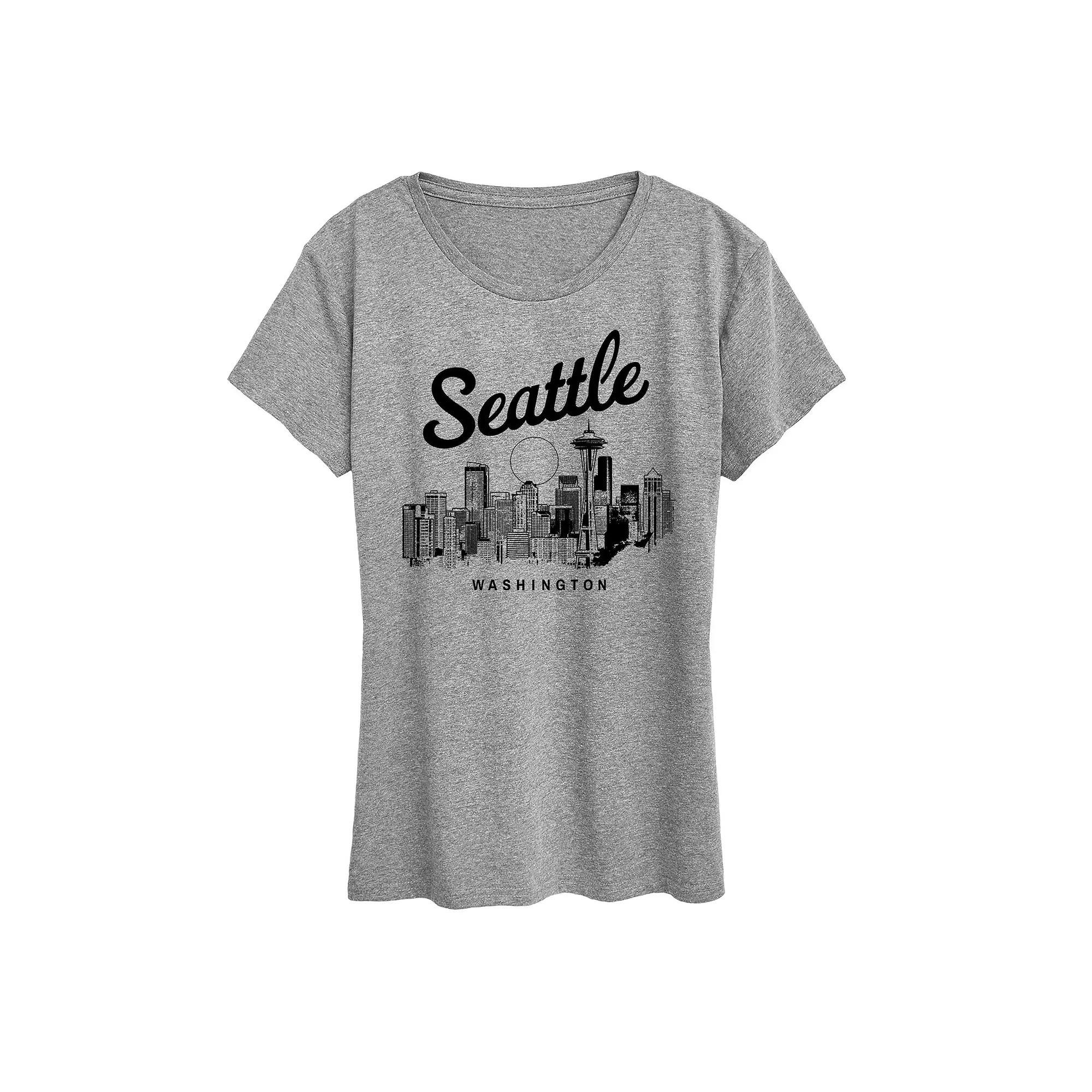 Womens Seattle Washington Graphic Tee Grey Gray Product Image