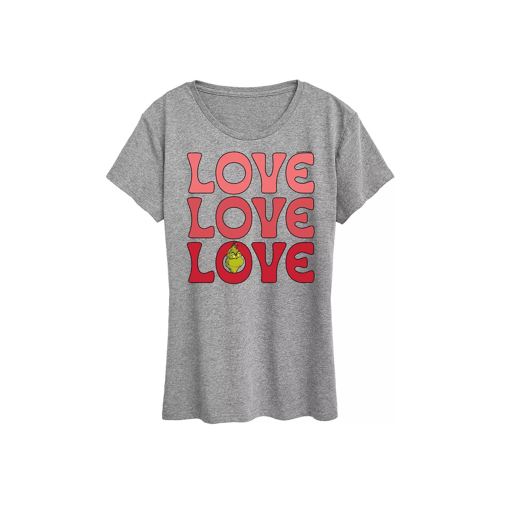 Womens Grinch Love Stack Graphic Tee Product Image