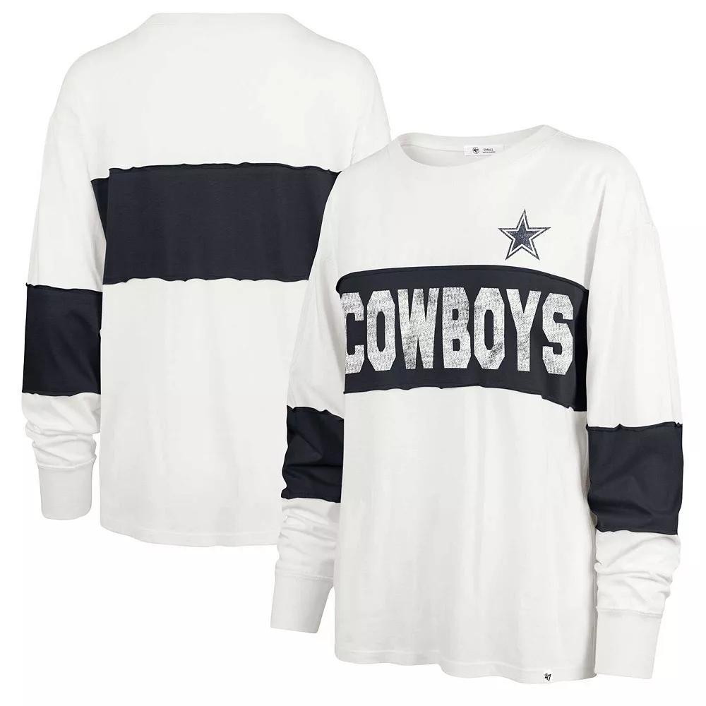 Women's '47 Cream Dallas Cowboys Clubhouse Pride Taylor Long Sleeve T-Shirt, Size: Medium, Beige Product Image
