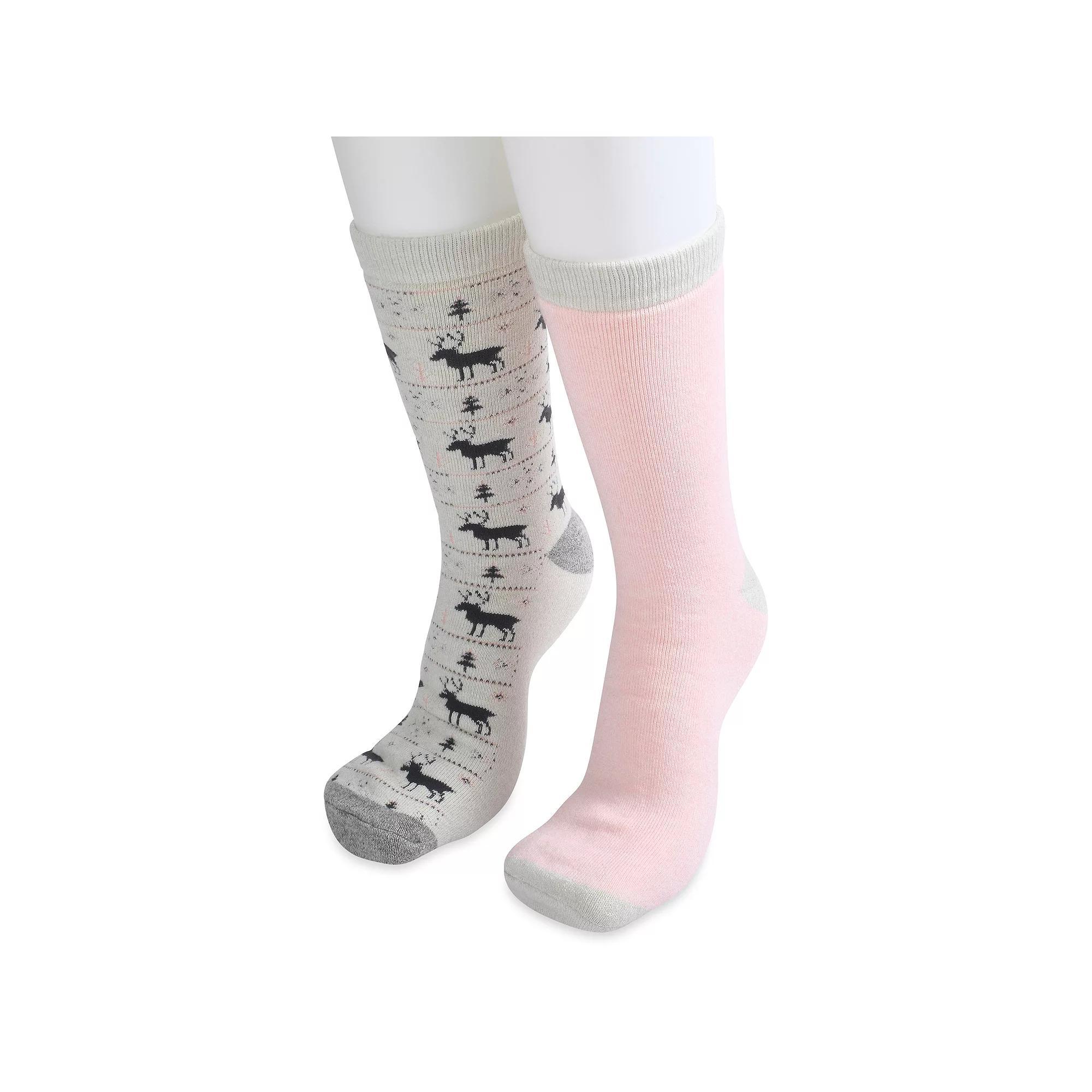 Women's GaaHuu 2 Pack Cushioned Thermal Socks, Size: 9-11, Natural Reindeer Product Image