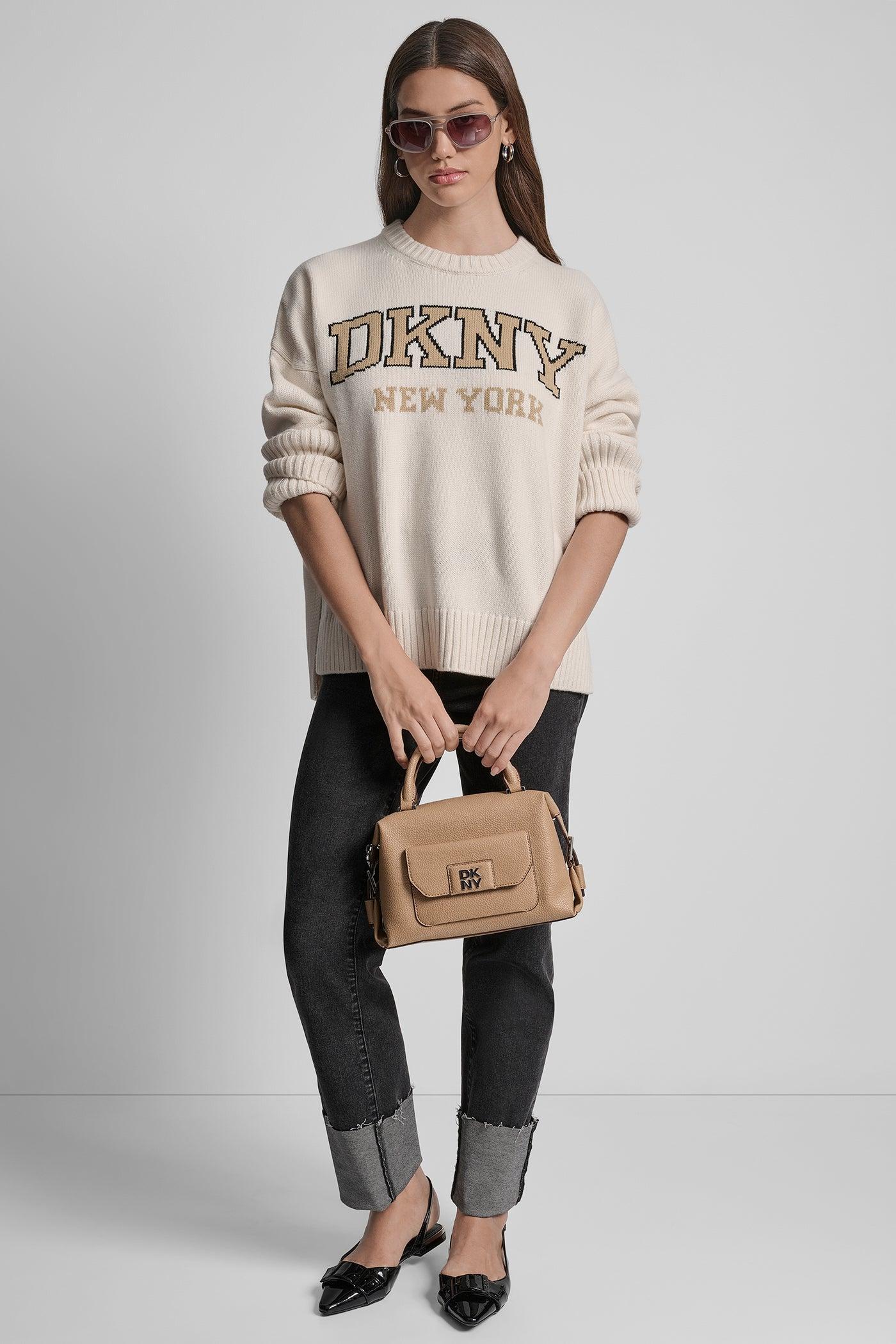VARSITY LOGO INTARSIA CREW NECK RELAXED SWEATER Product Image