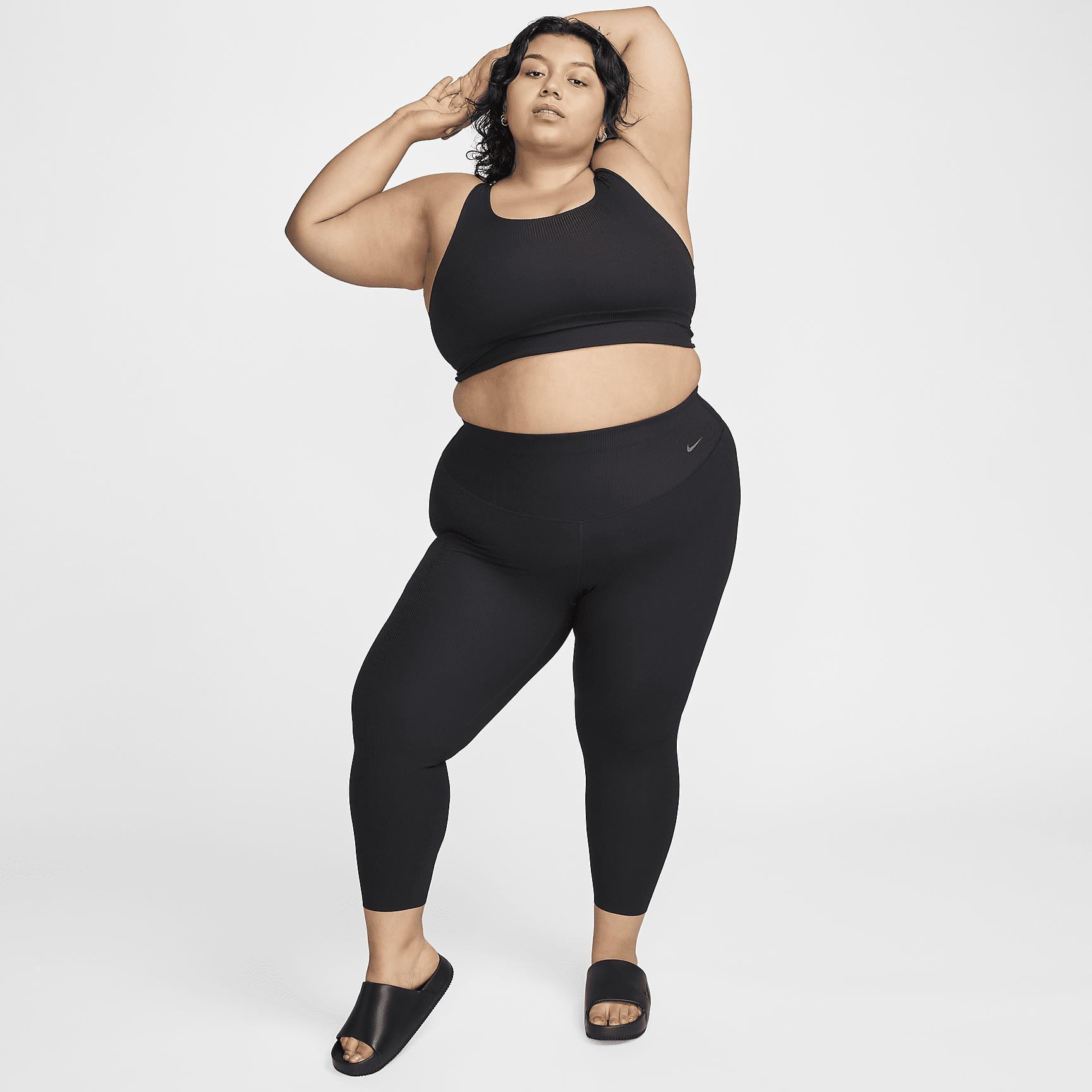 Nike Zenvy Rib Women's Gentle-Support High-Waisted 7/8 Leggings (Plus Size) Product Image