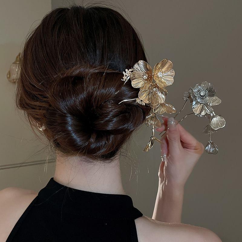 Floral Rhinestone Hair Stick Product Image