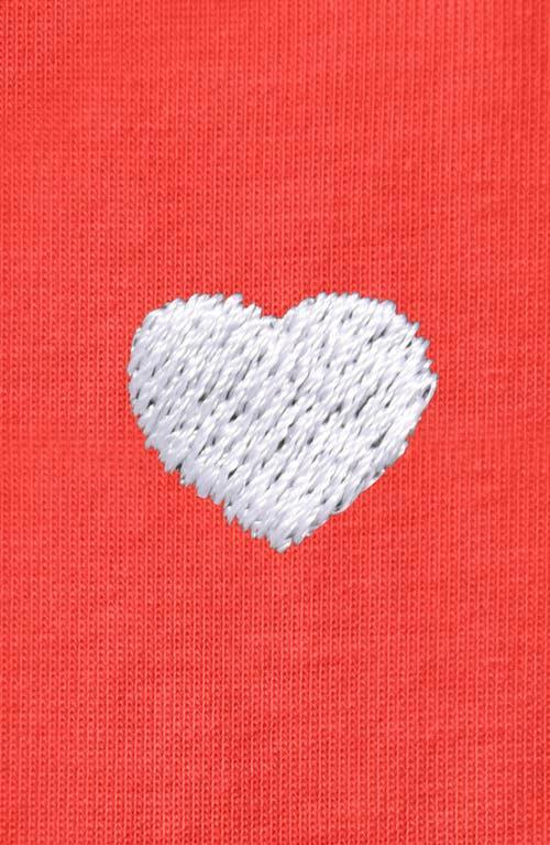 Dalix Womens Lil Heart Jersey Relaxed Tee in Poppy Red at Nordstrom, Size Small Product Image