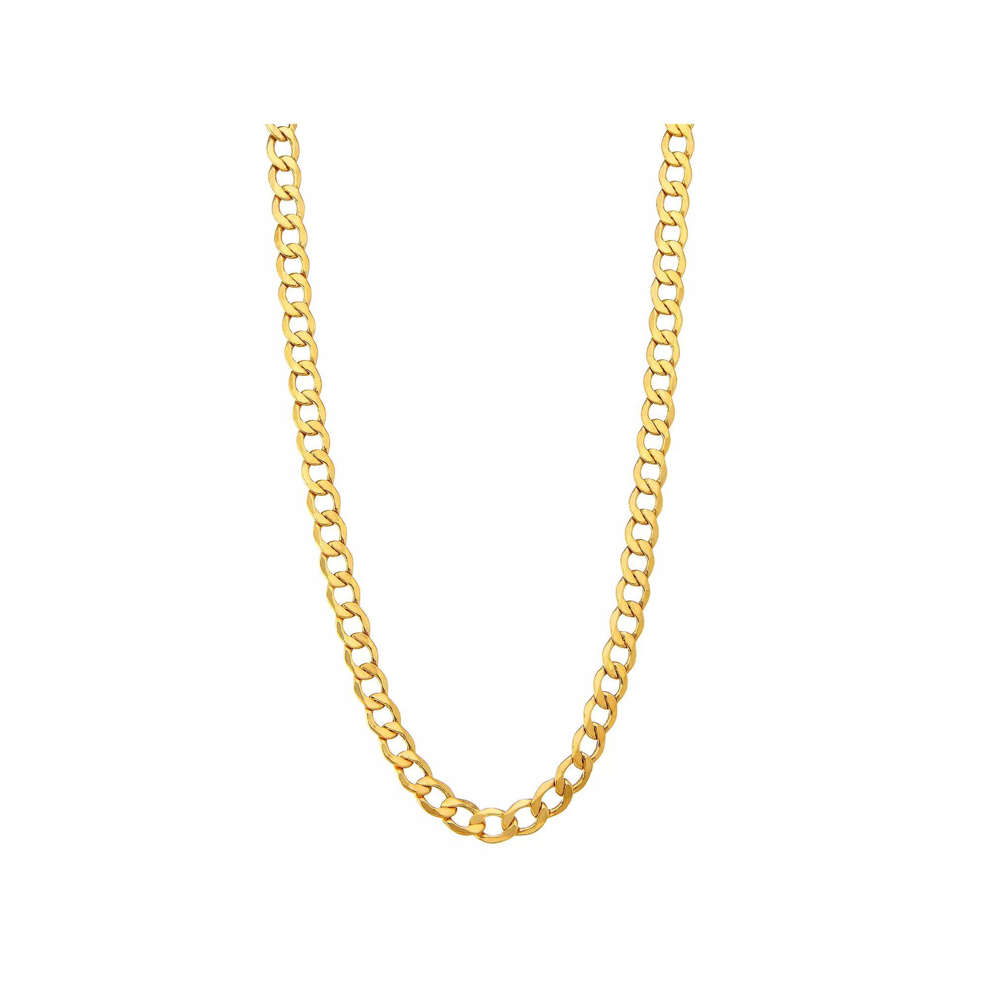 Jordan Blue Mens 14k Gold Cuban Curb Chain Necklace Yellow Product Image