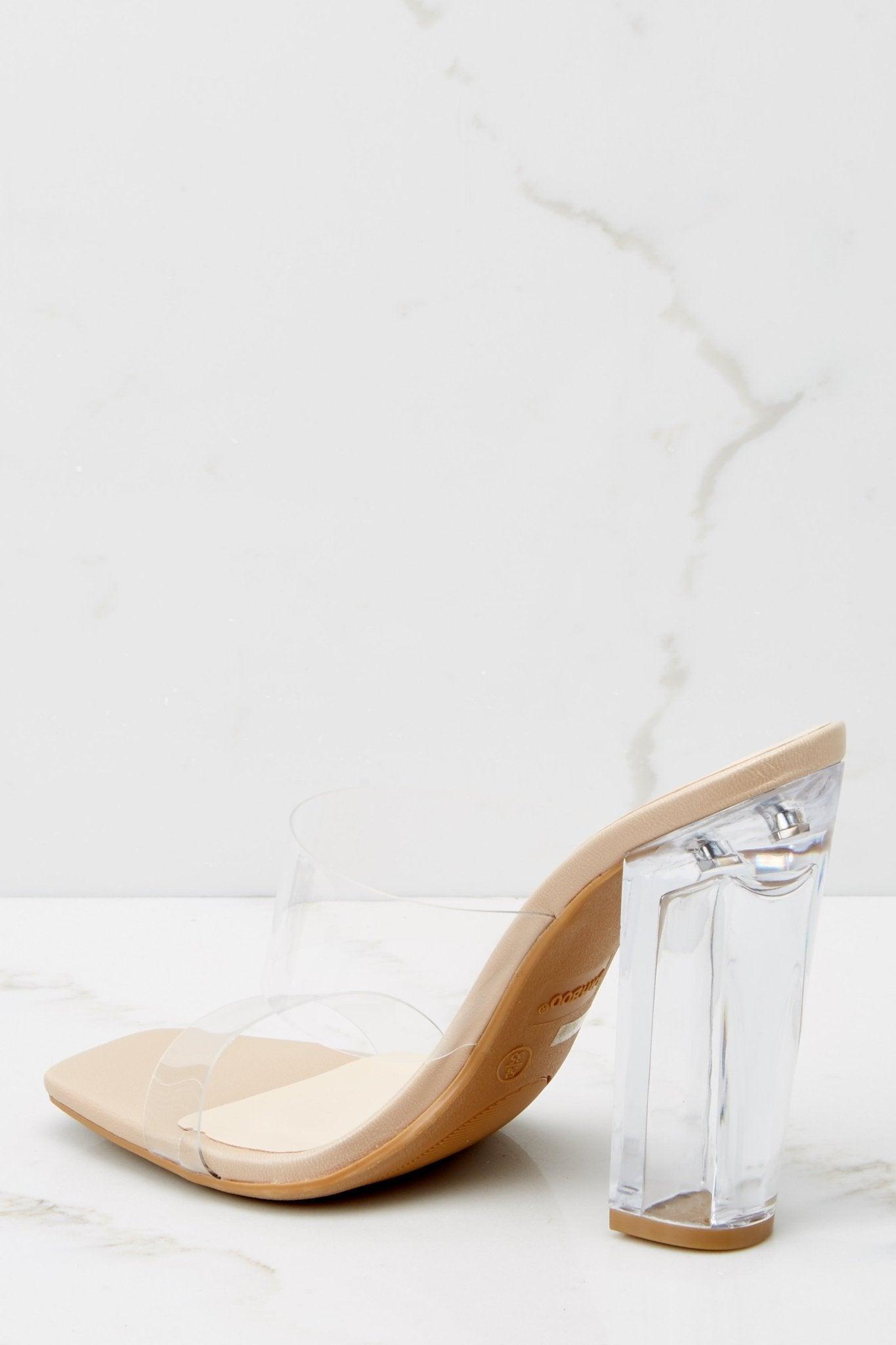 Grand Entrance Nude Matte And Clear Heels Product Image