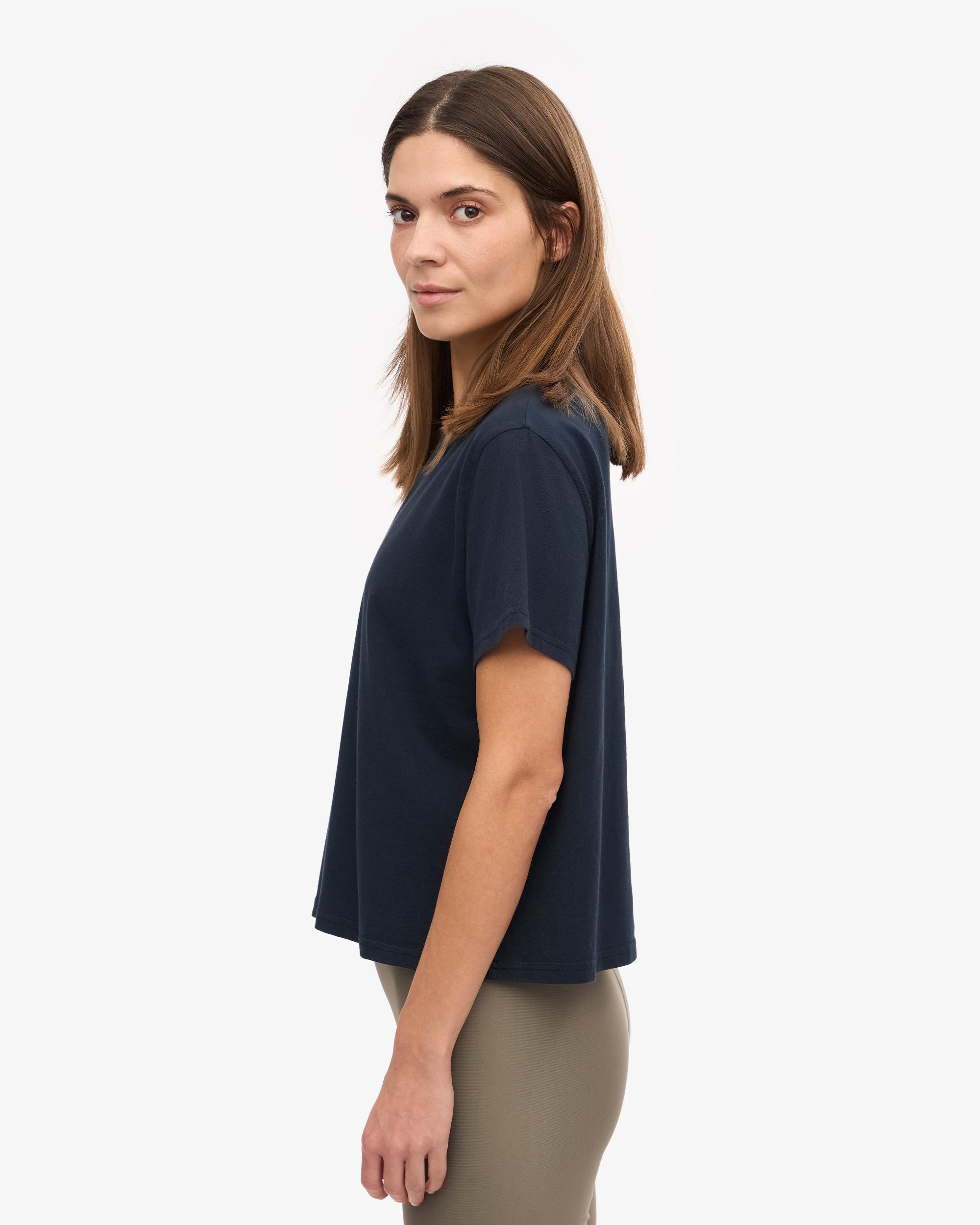 Organic Boxy Crop Tee - Faded Black Product Image