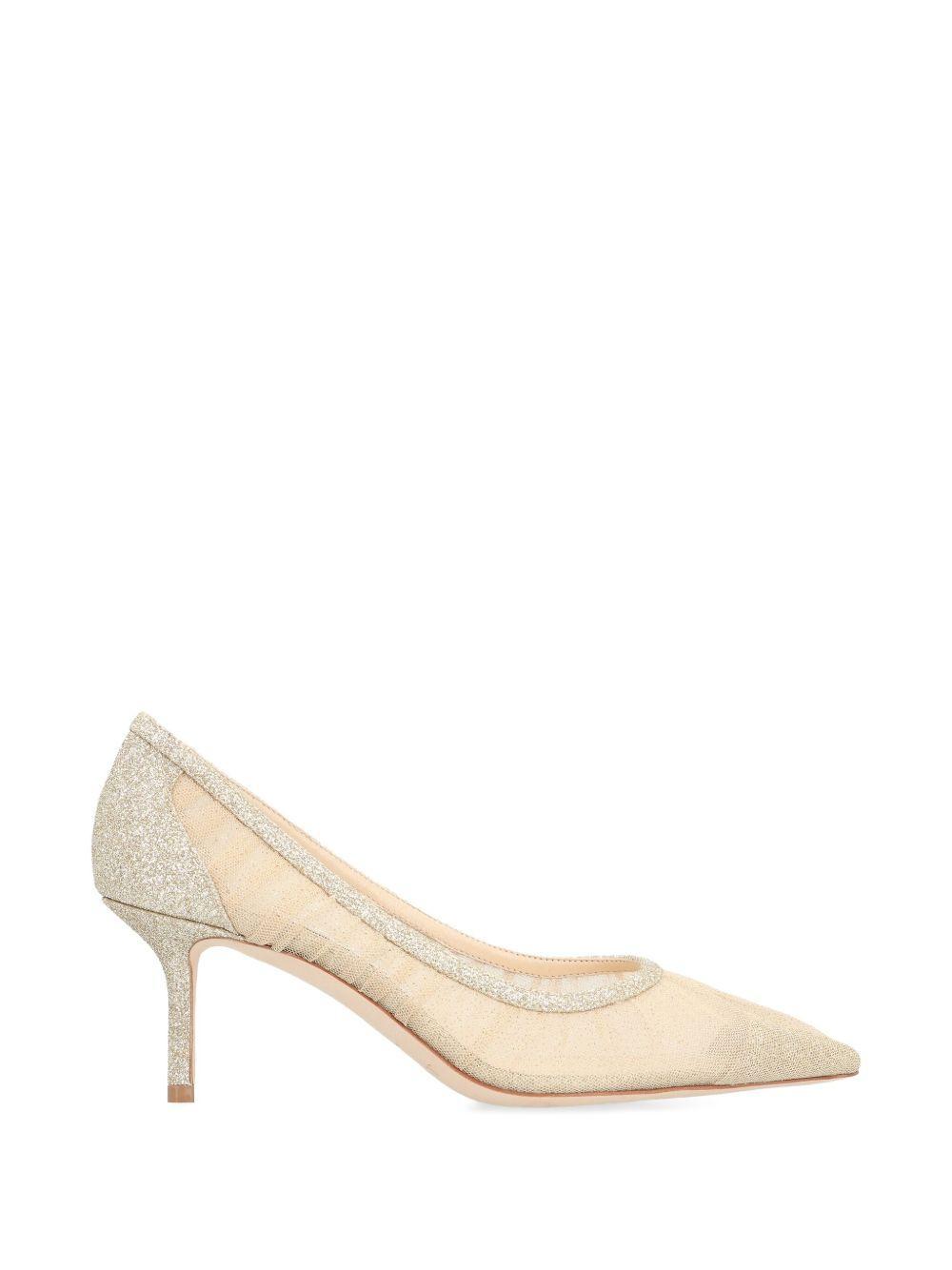 65mm Love glitter-mesh pumps Product Image