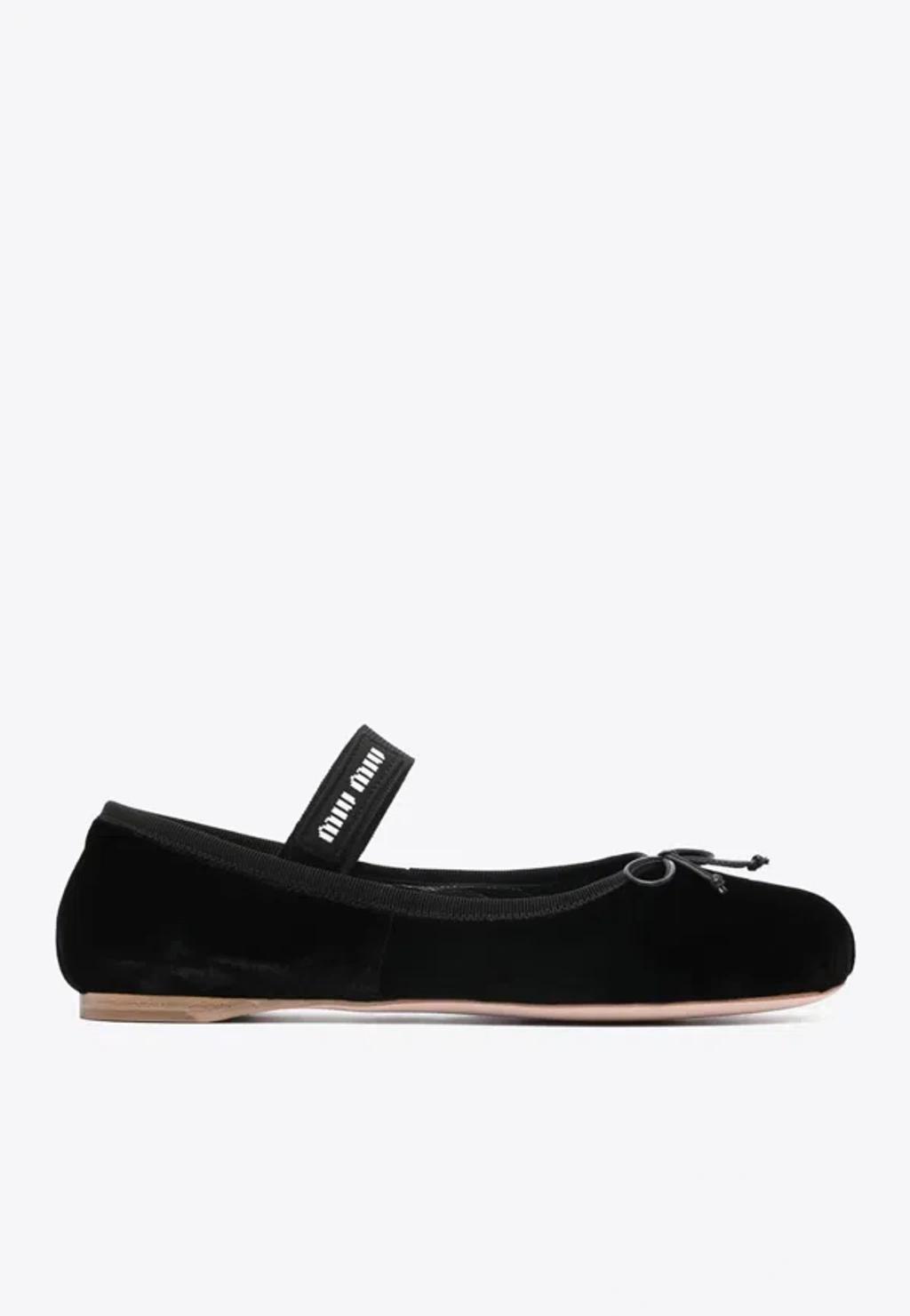 logo-strap ballerina shoes Product Image