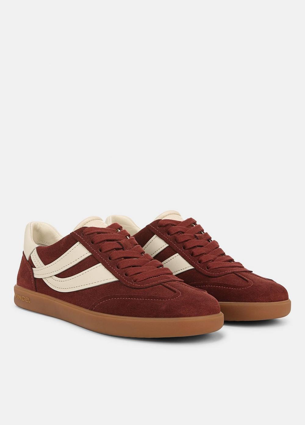Womens Oasis Suede And Leather Sneaker, Malbec, Size 6.5 Vince Product Image