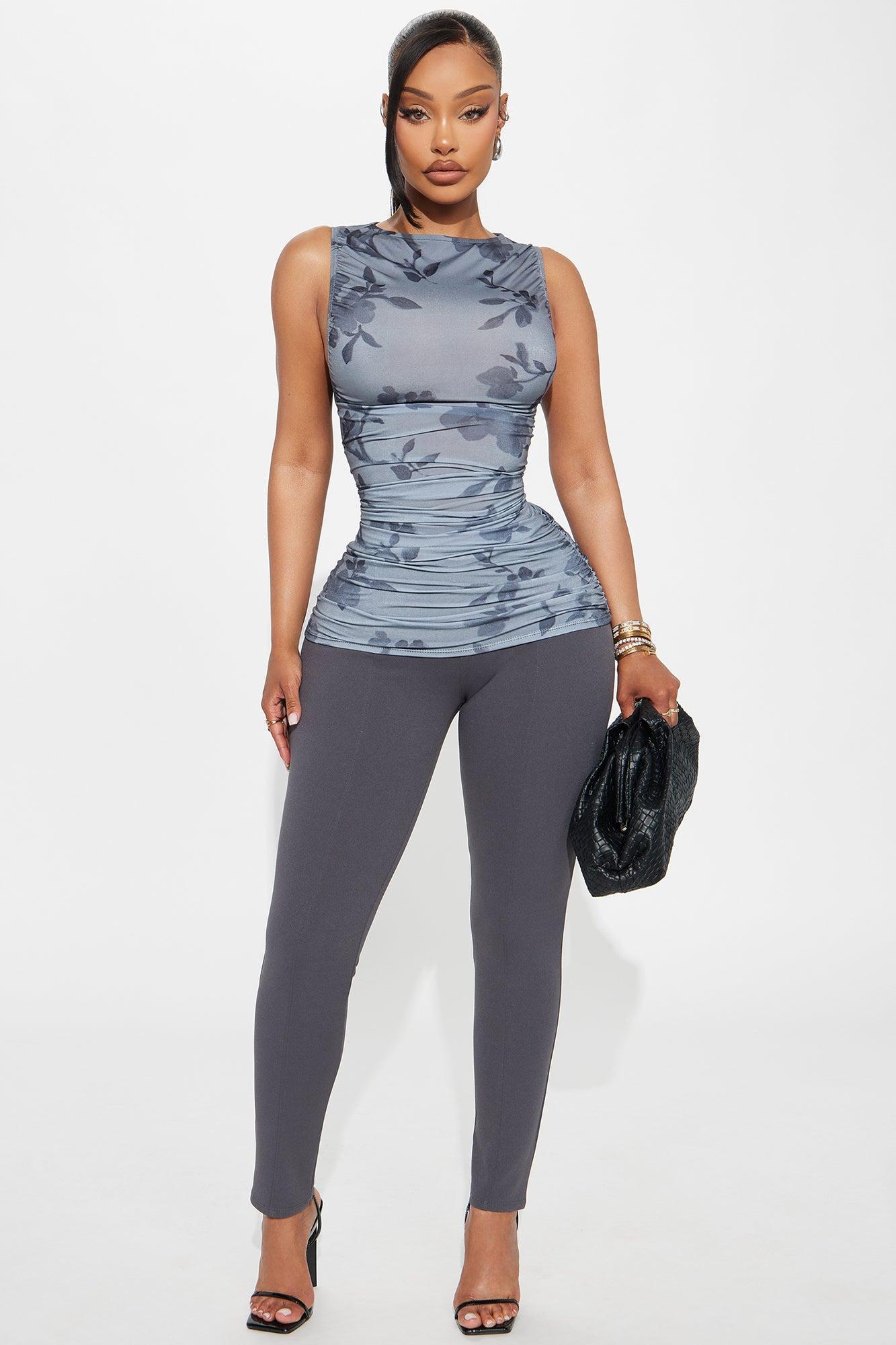Alexa Ruched High Neck Top - Black/combo Female Product Image