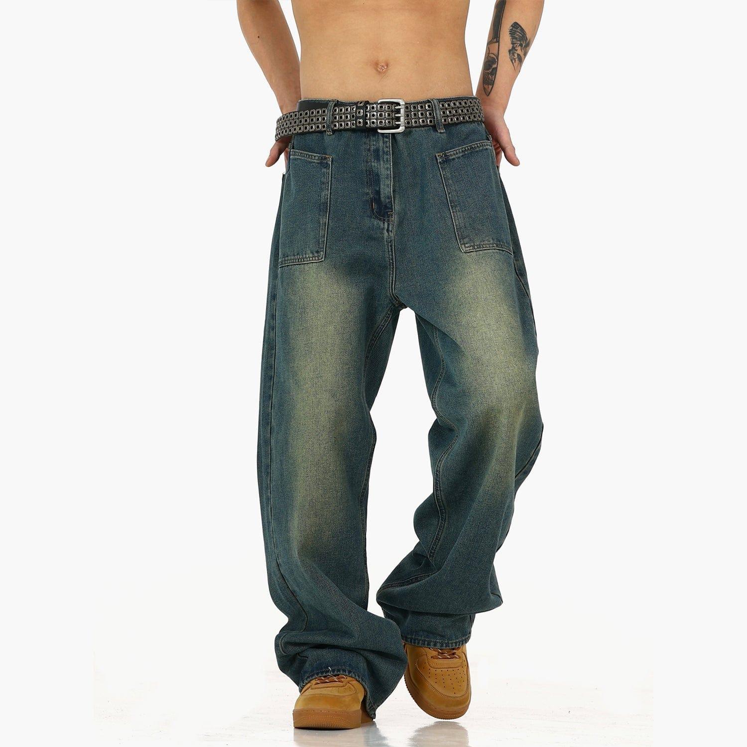 RT No. 9615 INDIGO BLUE STRAIGHT DENIM JEANS Product Image