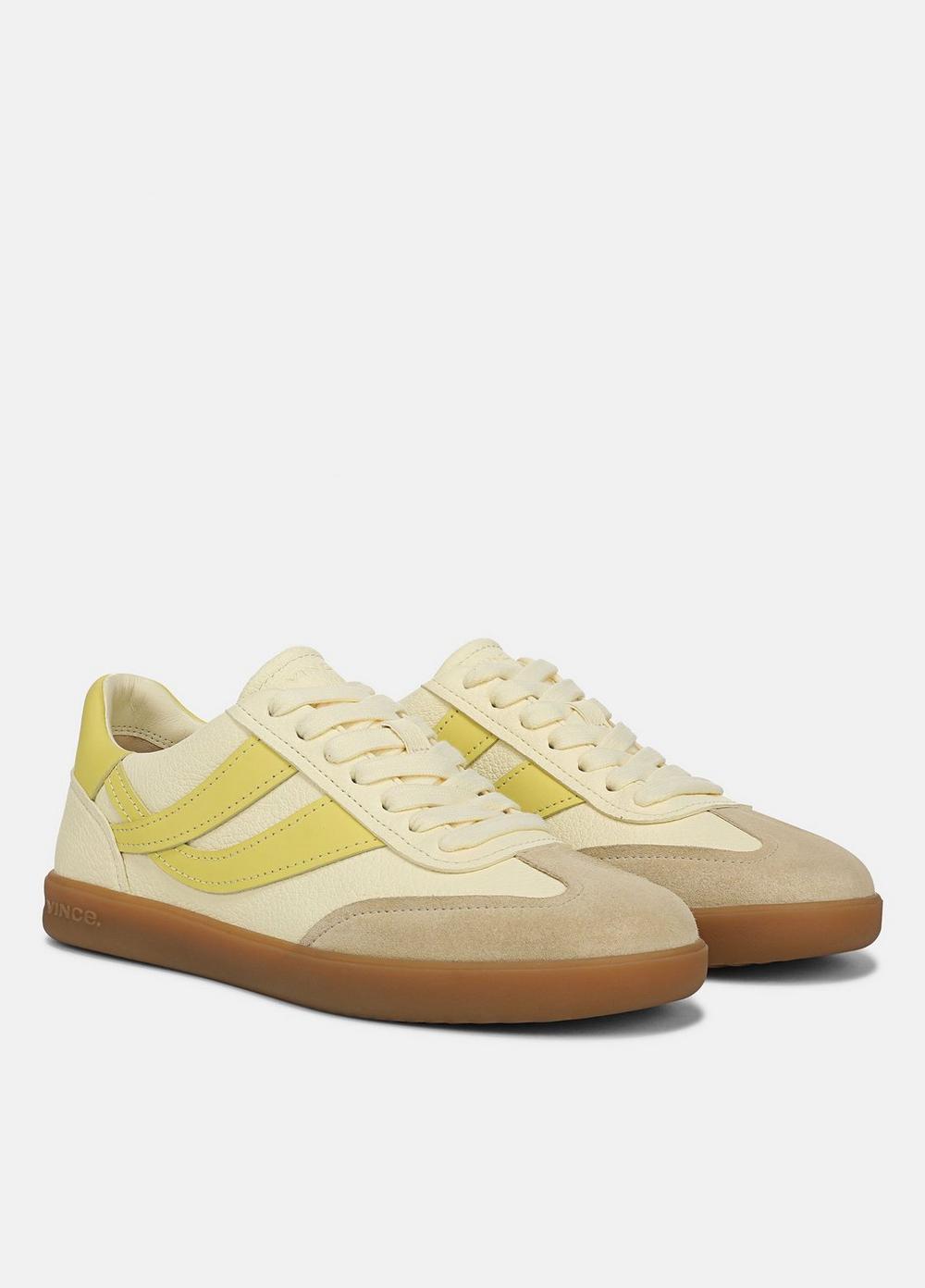 Womens Oasis Leather & Suede Sneaker, Sand Dust/straw Seed/chamomile, Size 11 Vince Product Image